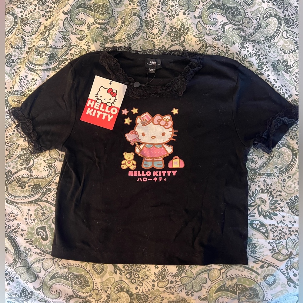 Hello Kitty Black Crop Top